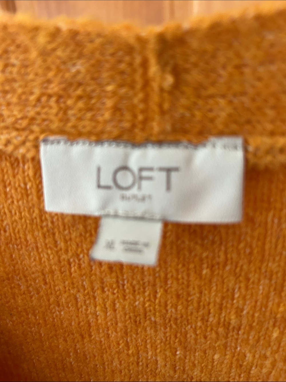 LOFT Women's Warm Yellow V-Neck Button Cardigan - Picture 2 of 7